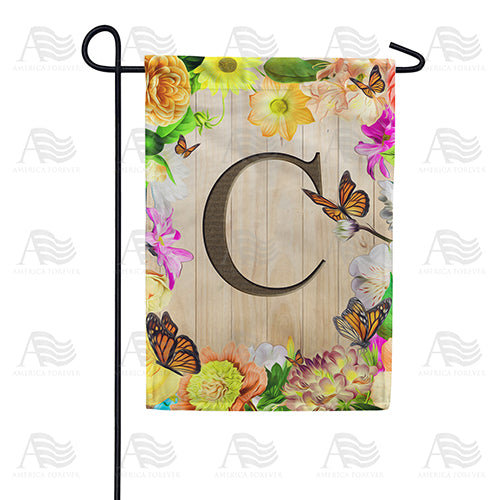 Flowery Wood Panel Double Sided Garden Flag