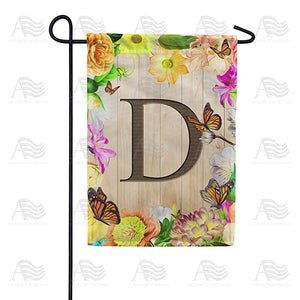 Flowery Wood Panel Double Sided Garden Flag