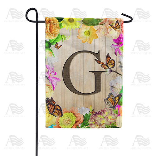 Flowery Wood Panel Double Sided Garden Flag