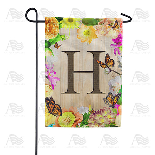Flowery Wood Panel Double Sided Garden Flag