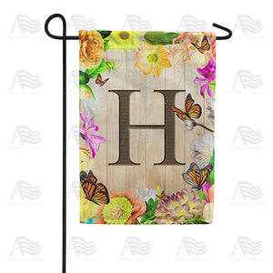 Flowery Wood Panel Double Sided Garden Flag