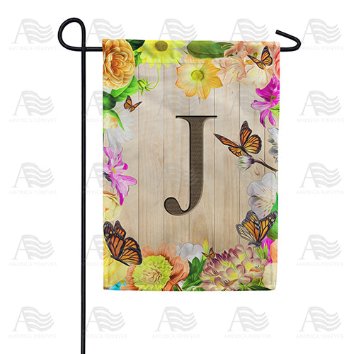 Flowery Wood Panel Double Sided Garden Flag
