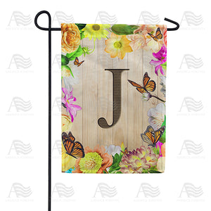 Flowery Wood Panel Double Sided Garden Flag