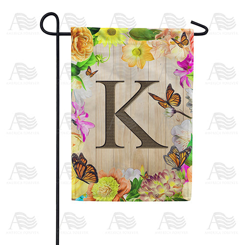 Flowery Wood Panel Double Sided Garden Flag