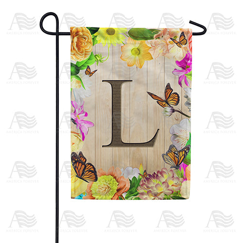 Flowery Wood Panel Double Sided Garden Flag