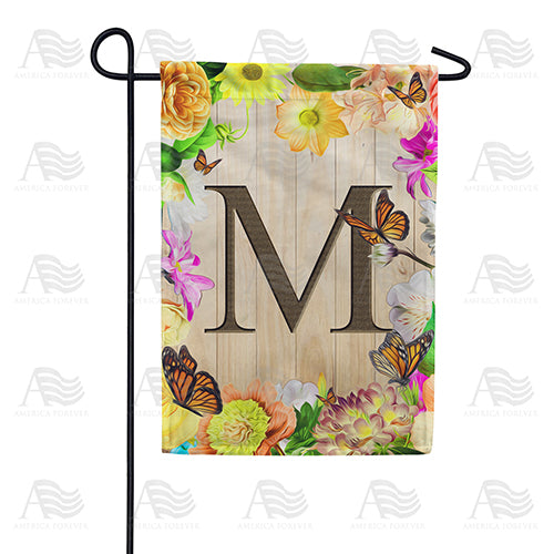Flowery Wood Panel Double Sided Garden Flag