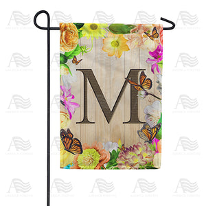 Flowery Wood Panel Double Sided Garden Flag