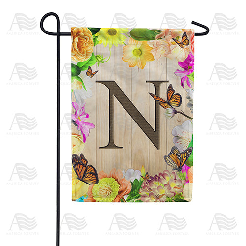 Flowery Wood Panel Double Sided Garden Flag
