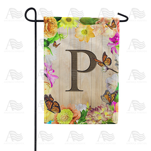 Flowery Wood Panel Double Sided Garden Flag