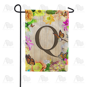 Flowery Wood Panel Double Sided Garden Flag