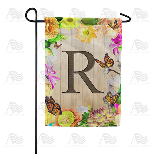 Flowery Wood Panel Double Sided Garden Flag
