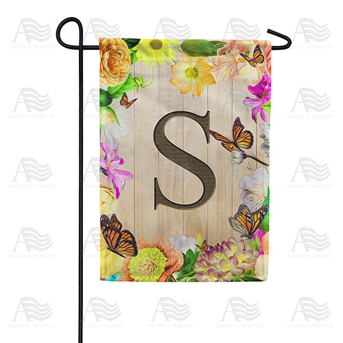 Flowery Wood Panel Double Sided Garden Flag