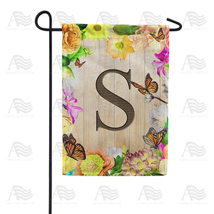 Flowery Wood Panel Double Sided Garden Flag