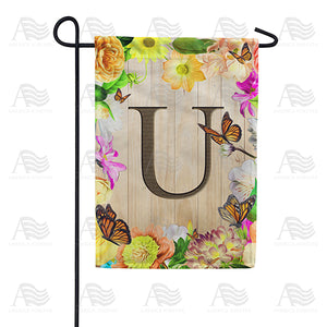 Flowery Wood Panel Double Sided Garden Flag