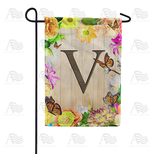 Flowery Wood Panel Double Sided Garden Flag