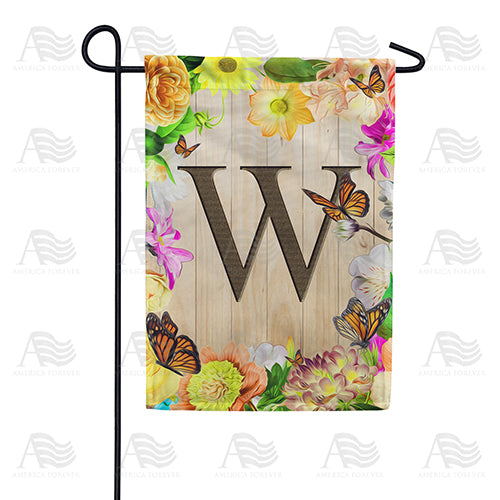 Flowery Wood Panel Double Sided Garden Flag