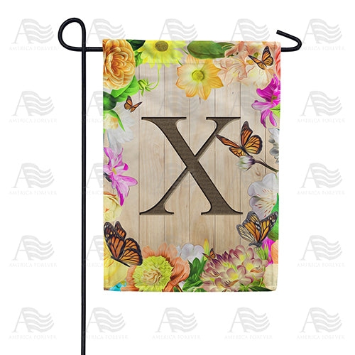 Flowery Wood Panel Double Sided Garden Flag