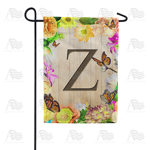 Flowery Wood Panel Double Sided Garden Flag