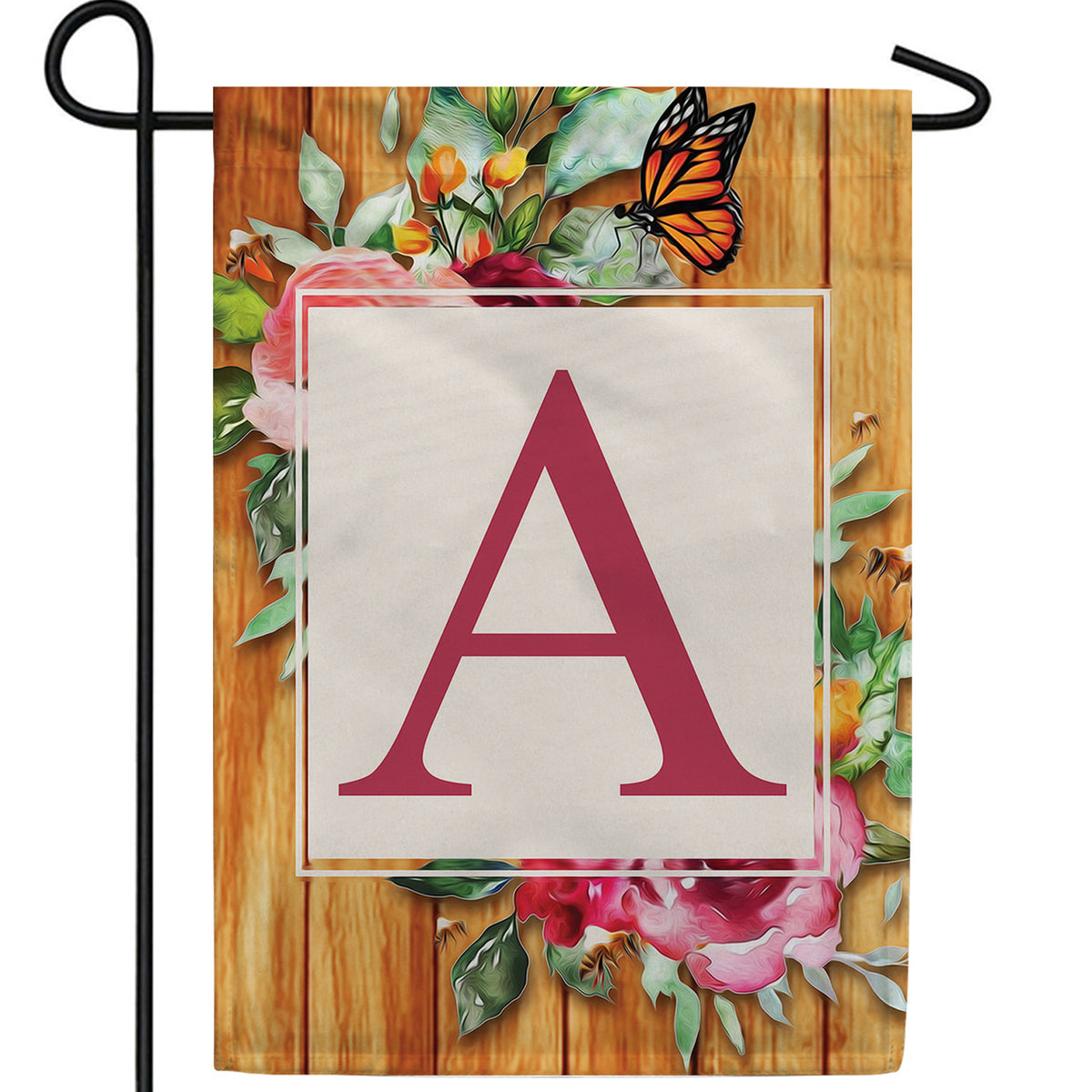 Bees And Roses Double Sided Garden Flag