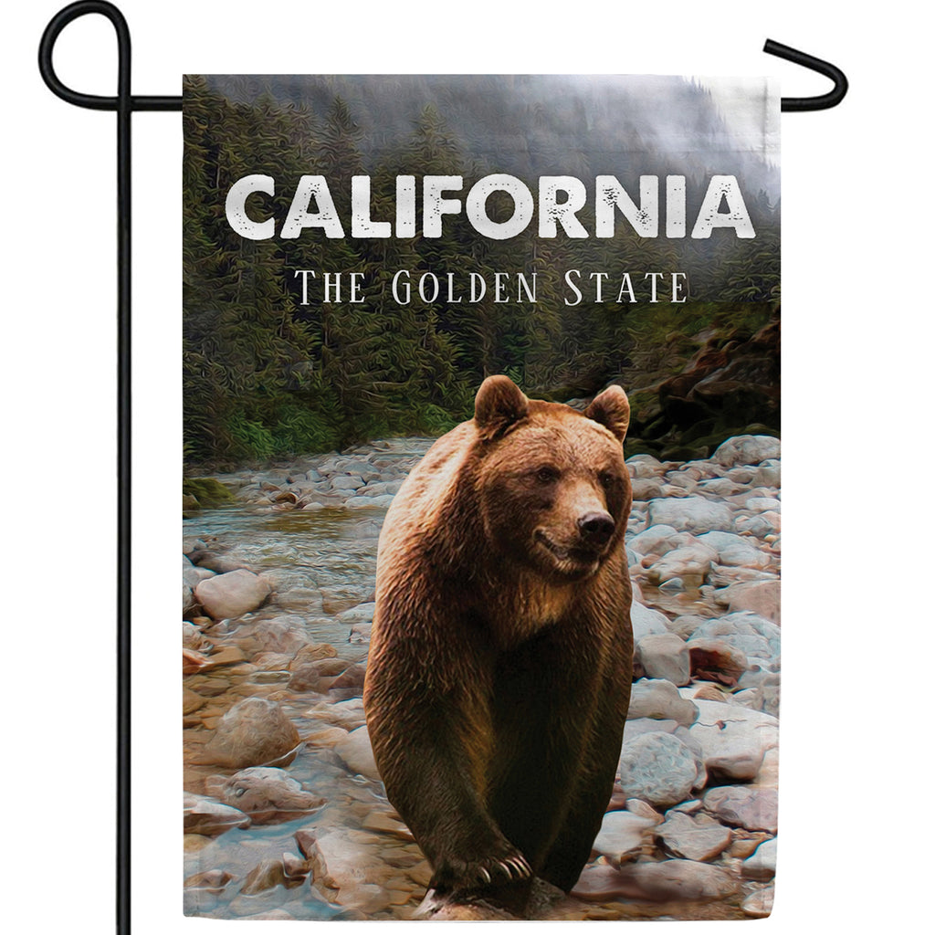 California Grizzly Bear Double Sided Garden Flag