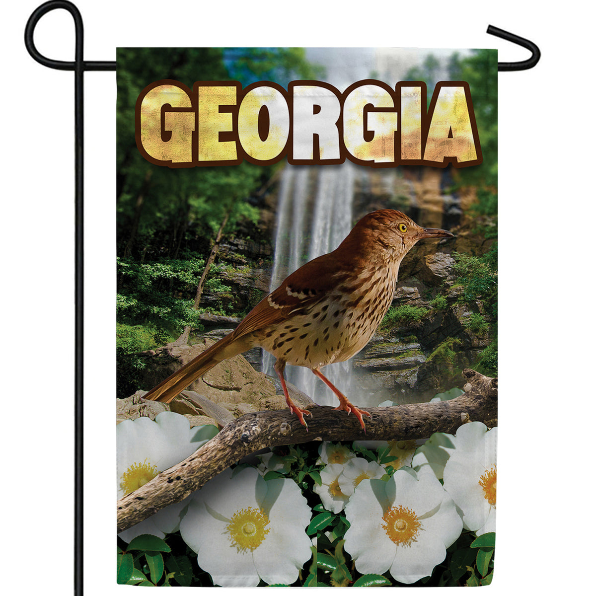 Georgia Brown Thrasher Double Sided Garden Flag