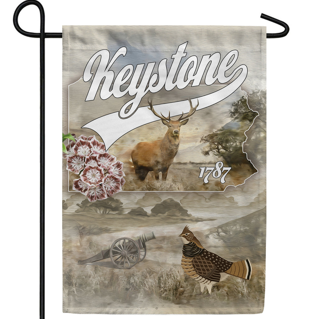 Pennsylvania, The Keystone State Double Sided Garden Flag