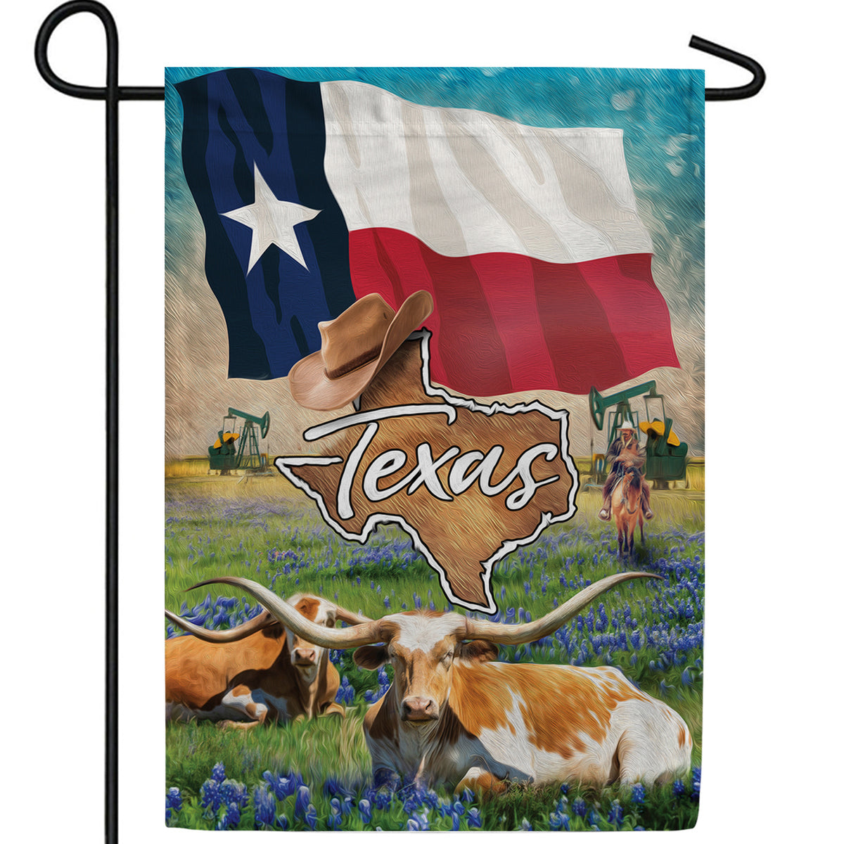 Texas, The Lone Star State Double Sided Garden Flag