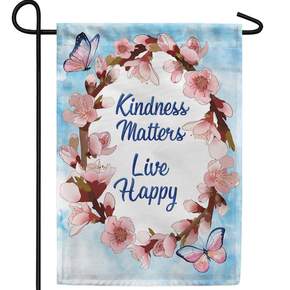 Be Kind, Live happy Double Sided Garden Flag