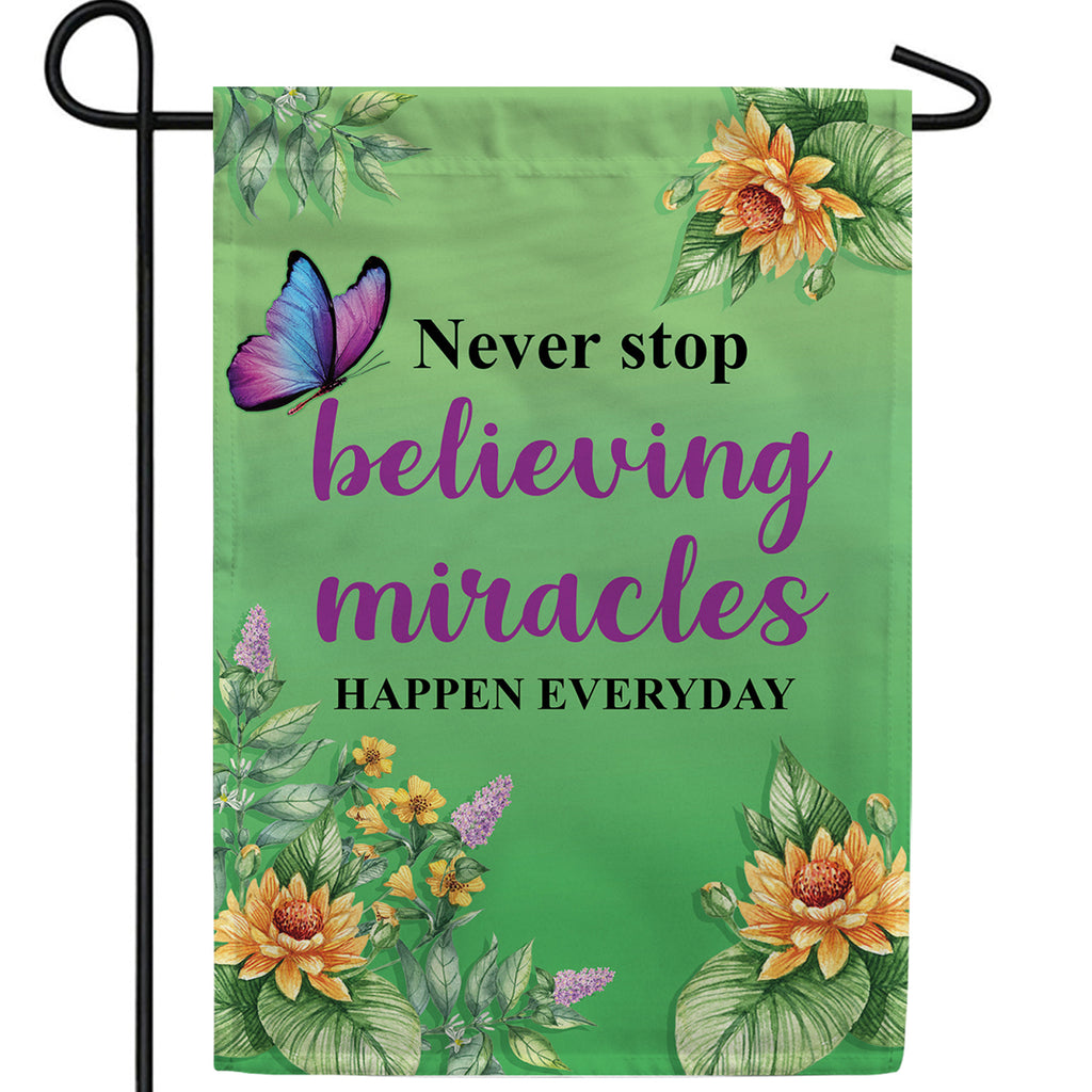 Believe In Miracles Double Sided Garden Flag