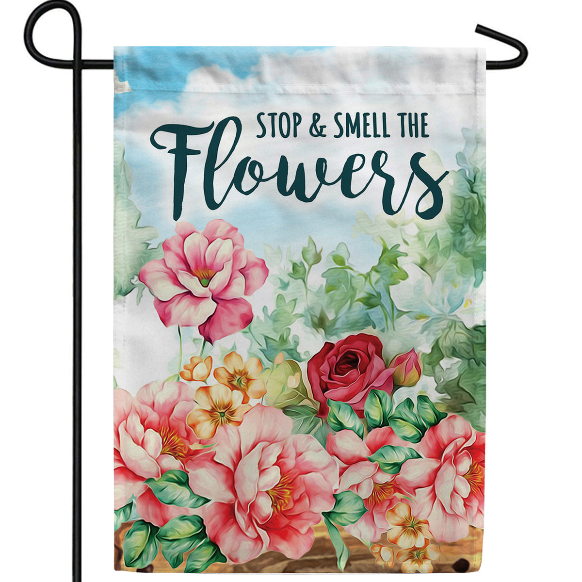Stop & Smell The Flowers Double Sided Garden Flag