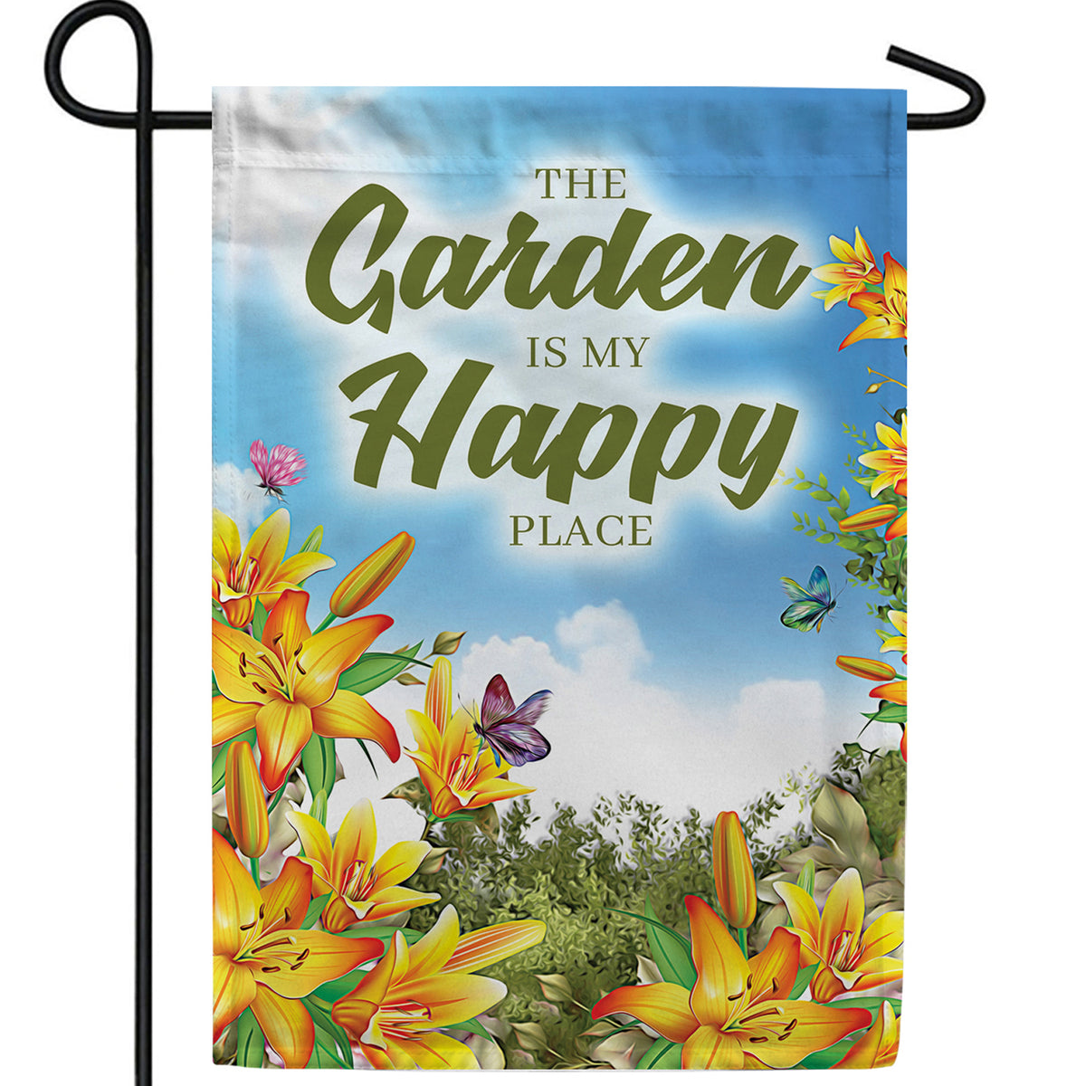 Happy In My Garden Double Sided Garden Flag