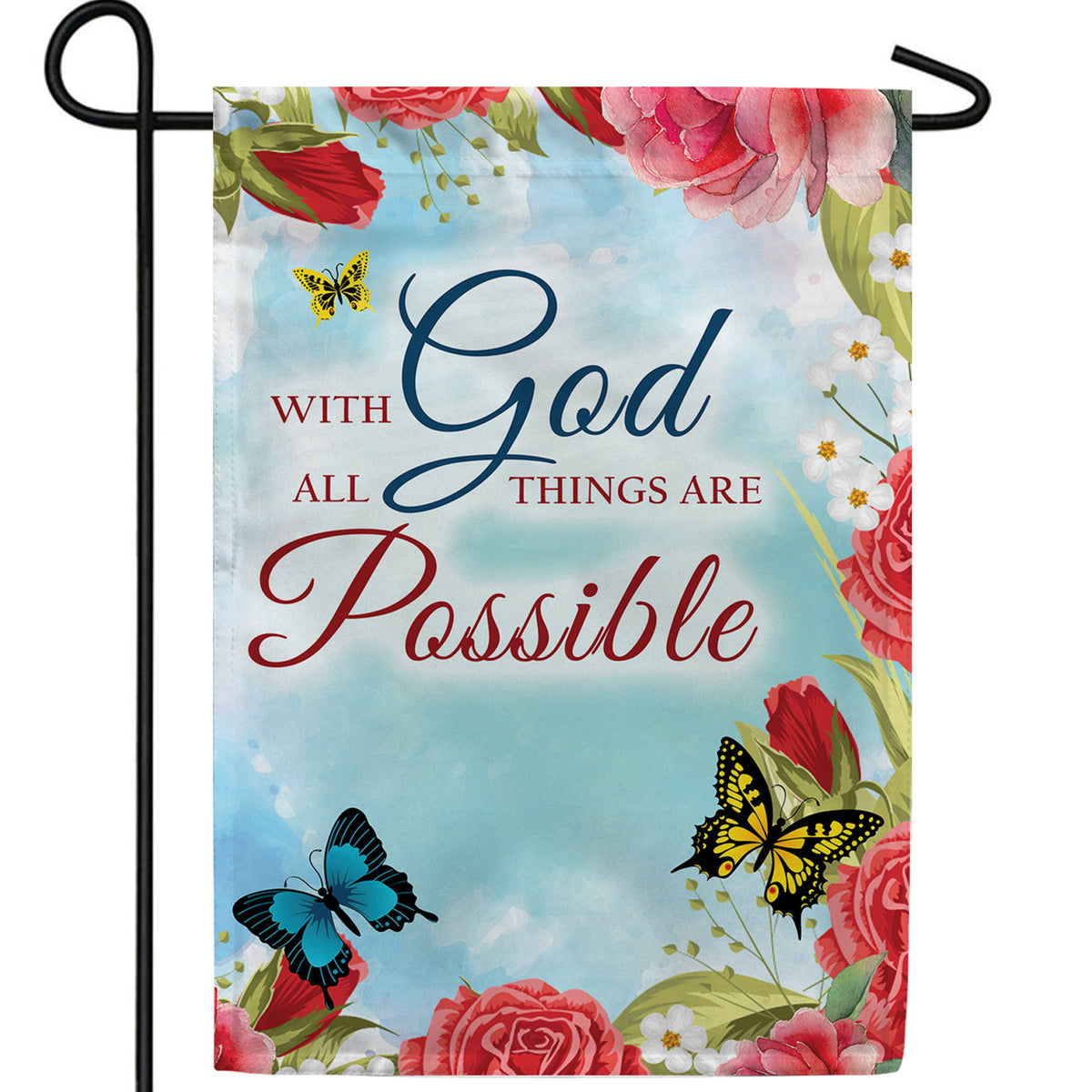 With God It's Possible Double Sided Garden Flag