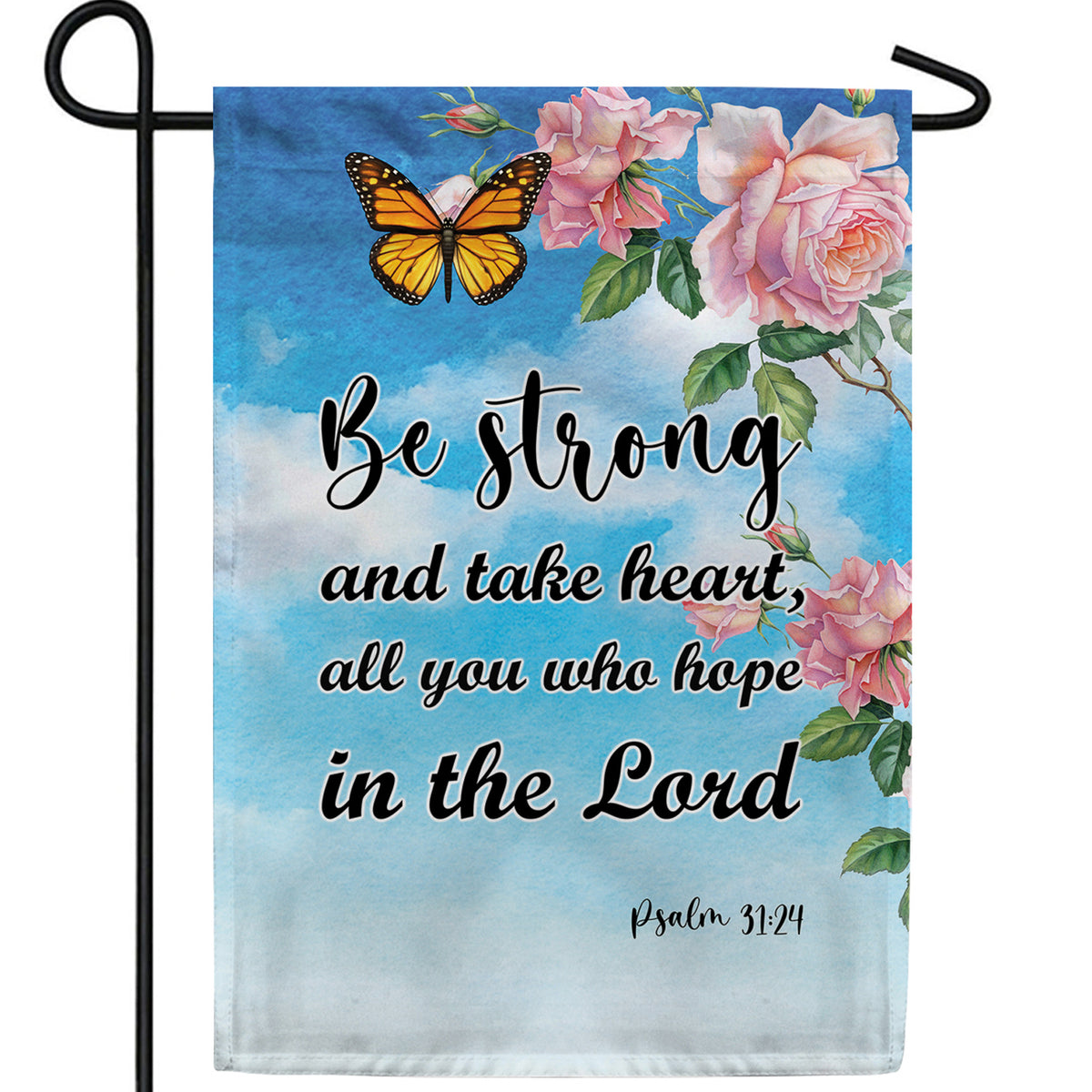 Courage From The Lord Double Sided Garden Flag