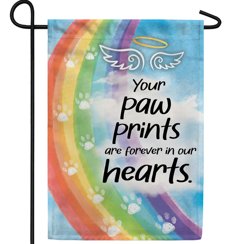 Pawprints Forever in our Hearts Double Sided Garden Flag