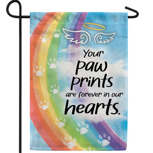 Pawprints Forever in our Hearts Double Sided Garden Flag
