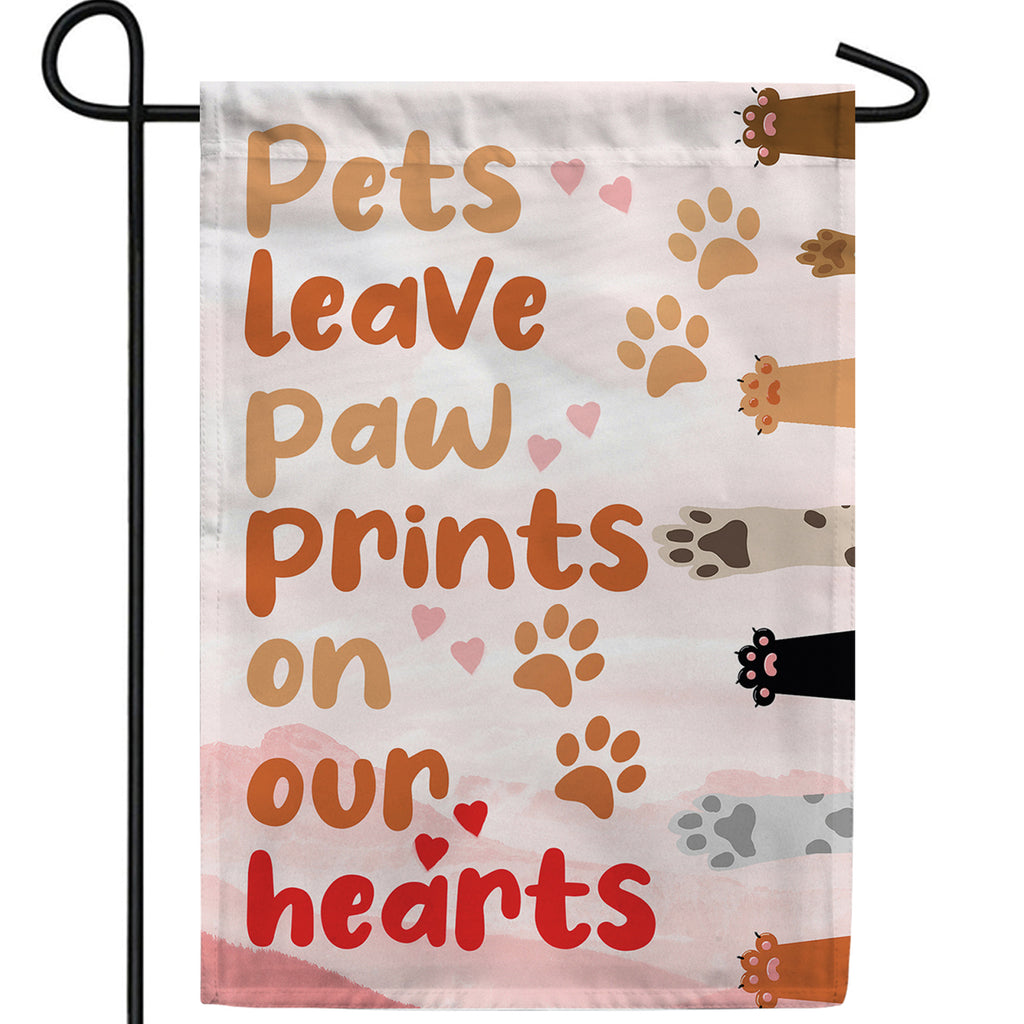 Pets Touch Our Hearts Double Sided Garden Flag