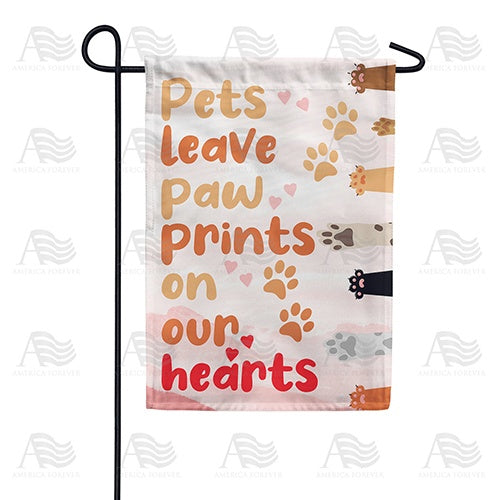Pets Touch Our Hearts Double Sided Garden Flag