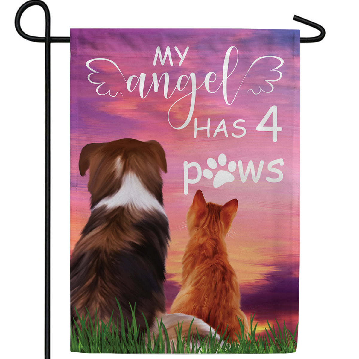 My Furry Angel Double Sided Garden Flag
