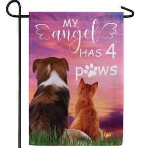 My Furry Angel Double Sided Garden Flag