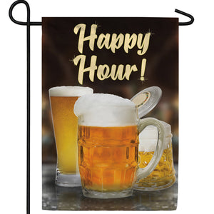 Happy Hour! Double Sided Garden Flag