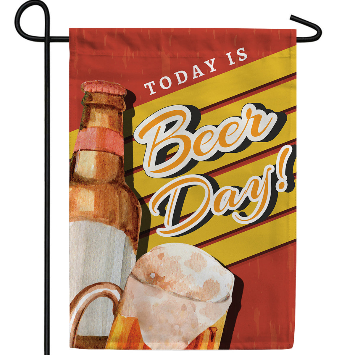 Today Is Beer Day! Double Sided Garden Flag