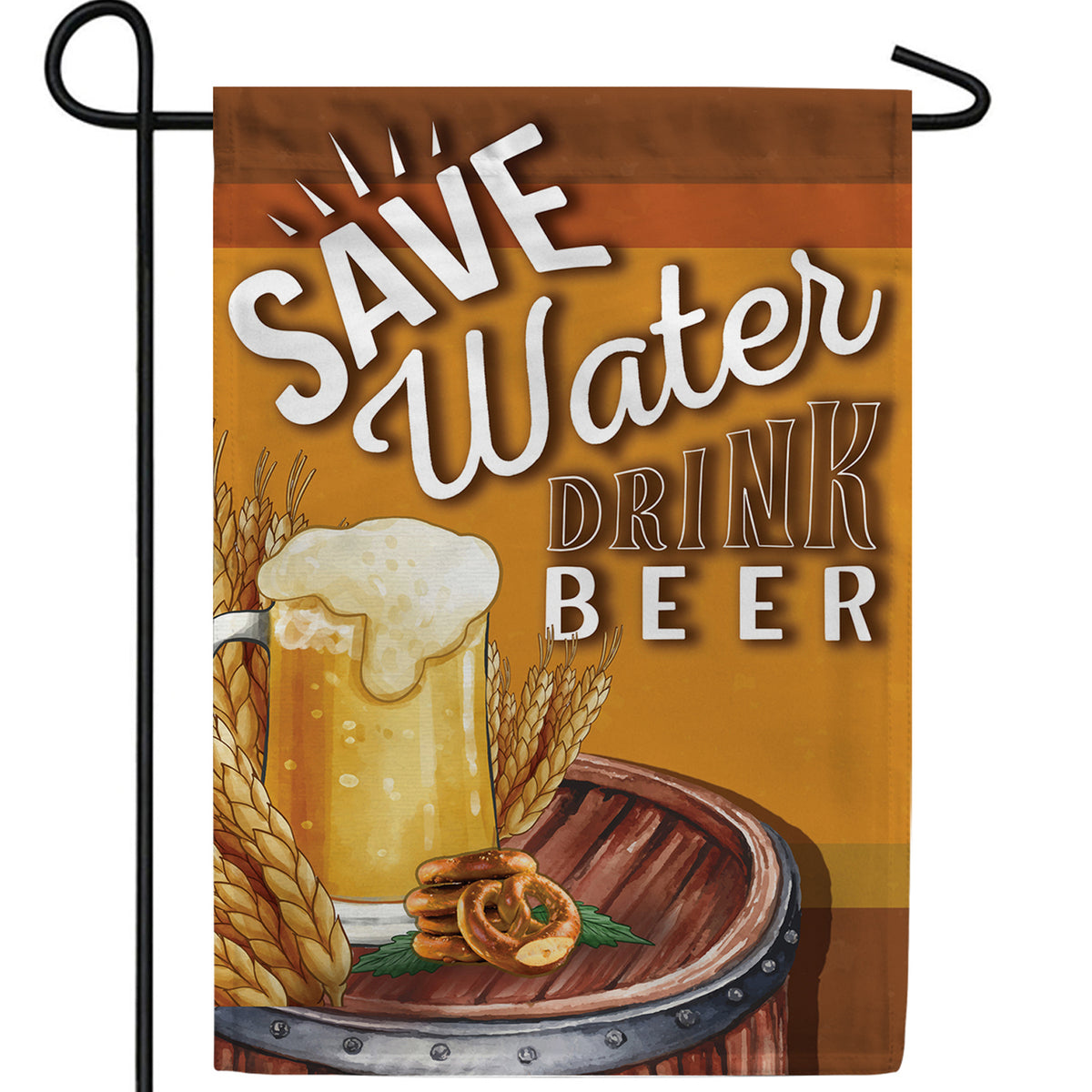 Save Water Drink Beer Double Sided Garden Flag