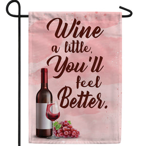 Relax With Wine Double Sided Garden Flag