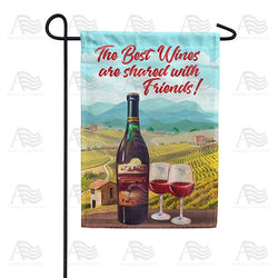 Wine And Friends! Double Sided Garden Flag