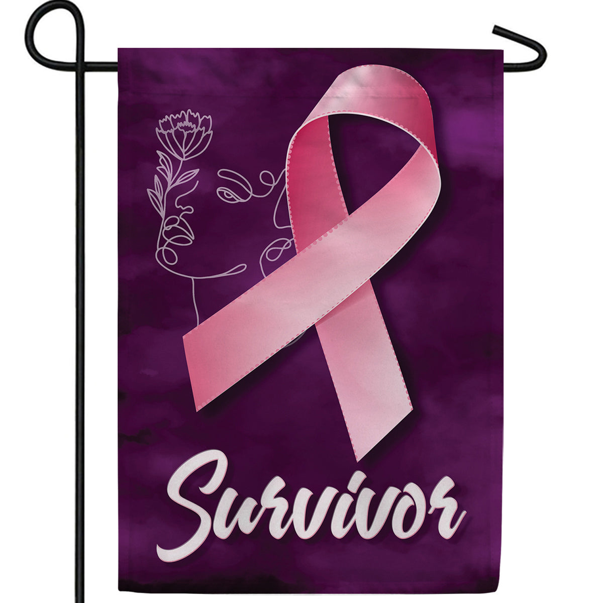 Breast Cancer Survivor Double Sided Garden Flag