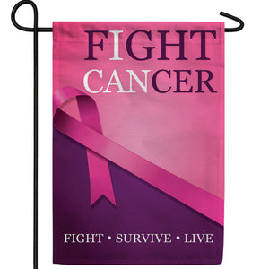 Fight Cancer Double Sided Garden Flag