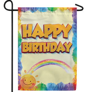 Sunny Birthday Greeting Double Sided Garden Flag
