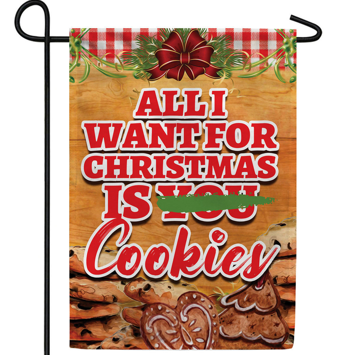 Wishing For Christmas Cookies Double Sided Garden Flag