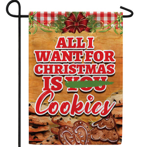 Wishing For Christmas Cookies Double Sided Garden Flag