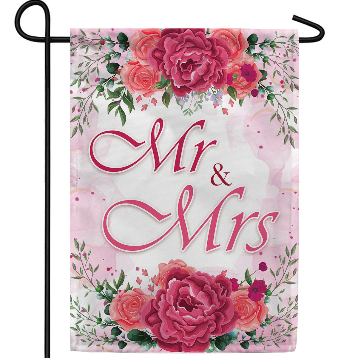 Mr & Mrs Double Sided Garden Flag